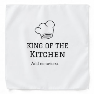 King of the kitchen chef cooking add name crown ha bandana