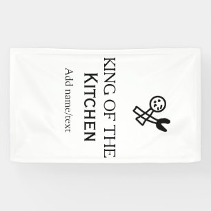 King of the kitchen chef cooking add name crown ha banner