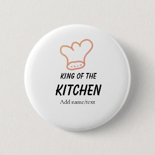 King of the kitchen chef cooking add name crown ha button