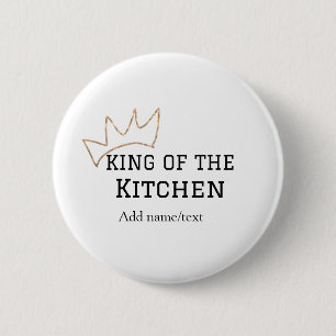 King of the kitchen chef cooking add name crown ha button