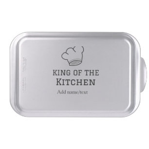 King of the kitchen chef cooking add name crown ha cake pan