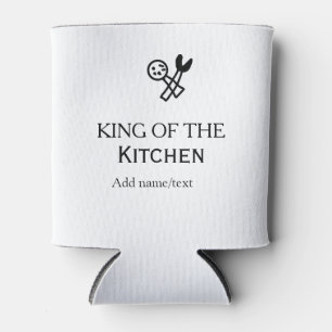 King of the kitchen chef cooking add name crown ha can cooler