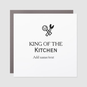 King of the kitchen chef cooking add name crown ha car magnet