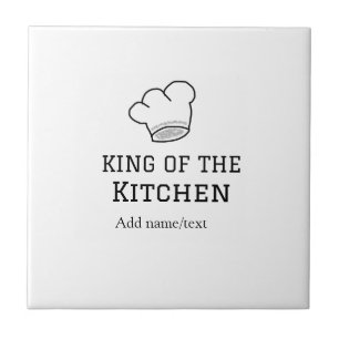 King of the kitchen chef cooking add name crown ha ceramic tile