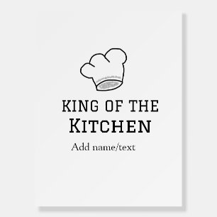 King of the kitchen chef cooking add name crown ha foam board