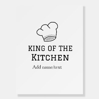 King of the kitchen chef cooking add name crown ha foam board