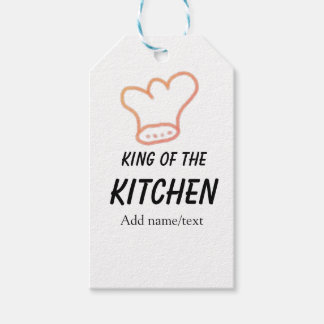 King of the kitchen chef cooking add name crown ha gift tags