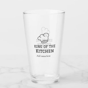 King of the kitchen chef cooking add name crown ha glass