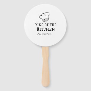 King of the kitchen chef cooking add name crown ha hand fan