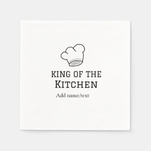 King of the kitchen chef cooking add name crown ha napkins