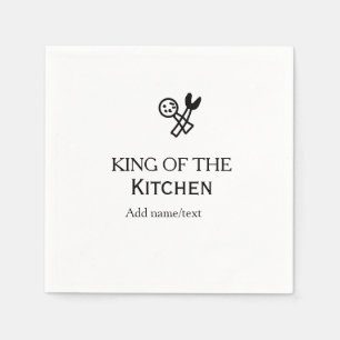 King of the kitchen chef cooking add name crown ha napkins