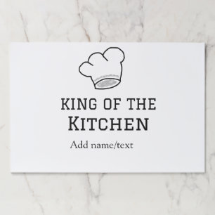 King of the kitchen chef cooking add name crown ha paper pad