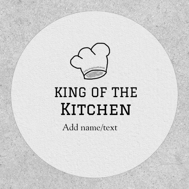 King of the kitchen chef cooking add name crown ha patch (Front)