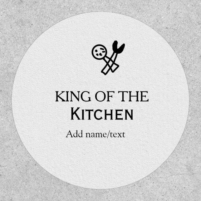 King of the kitchen chef cooking add name crown ha patch (Front)