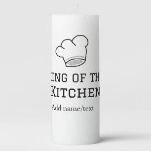 King of the kitchen chef cooking add name crown ha pillar candle