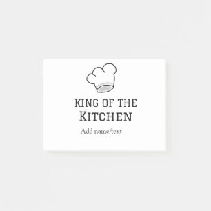 King of the kitchen chef cooking add name crown ha post-it notes