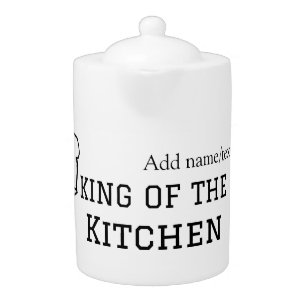 King of the kitchen chef cooking add name crown ha teapot