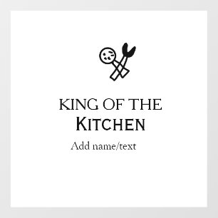King of the kitchen chef cooking add name crown ha window cling
