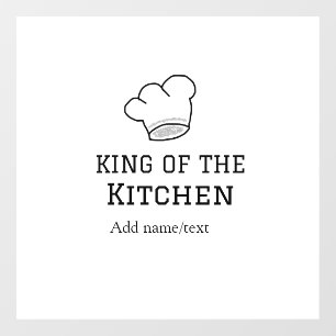 King of the kitchen chef cooking add name crown ha window cling