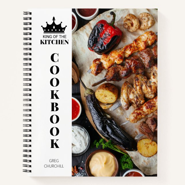 King of The Kitchen Cookbook Recipe Personalized Notebook (Front)