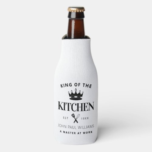 King of the Kitchen Crown Foodie Chef Dad For Men Bottle Cooler