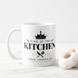 King of The Kitchen Elegant Foodie Men with Name Coffee Mug