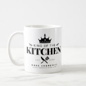 King of The Kitchen Elegant Foodie Men with Name Coffee Mug (Left)