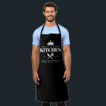 King of The Kitchen Foodie Men Personalized Black Apron<br><div class="desc">Perfect gift for your dad,  grandpa,  brother,  or any important man in your life who loves to cook! Black Apron. Easily personalize yours at home!</div>