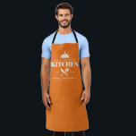 King of The Kitchen Foodie Men Personalized Orange Apron<br><div class="desc">Perfect gift for your dad,  grandpa,  brother,  or any important man in your life who loves to cook! Orange Apron. Easily personalize yours at home!</div>