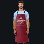 King of The Kitchen Foodie Men Personalized Red Apron<br><div class="desc">Perfect gift for your dad,  grandpa,  brother,  or any important man in your life who loves to cook! Red Apron. Easily personalize yours at home!</div>