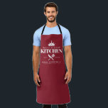 King of The Kitchen Foodie Men Personalized Red Apron<br><div class="desc">Perfect gift for your dad,  grandpa,  brother,  or any important man in your life who loves to cook! Red Apron. Easily personalize yours at home!</div>