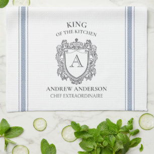 King of the Kitchen Monogram Personalized Towel