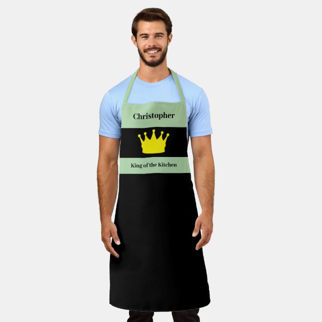 King of the kitchen name crown green apron (Worn)