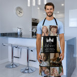 King of the Kitchen Photo Collage Apron<br><div class="desc">Modern photo collage apron featuring 10 photos for you to personalize with your own,  the saying 'King of the kitchen',  a crown,  a cute quote that reads 'the best thing about memories... is making them',  and the persons name.</div>