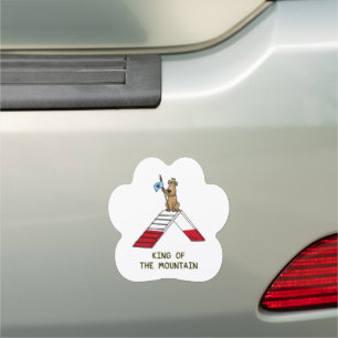 King of the Mountain Dog Agility Design Car Magnet