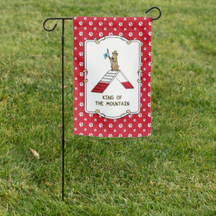 King of the Mountain Dog Agility Design Cute Garden Flag