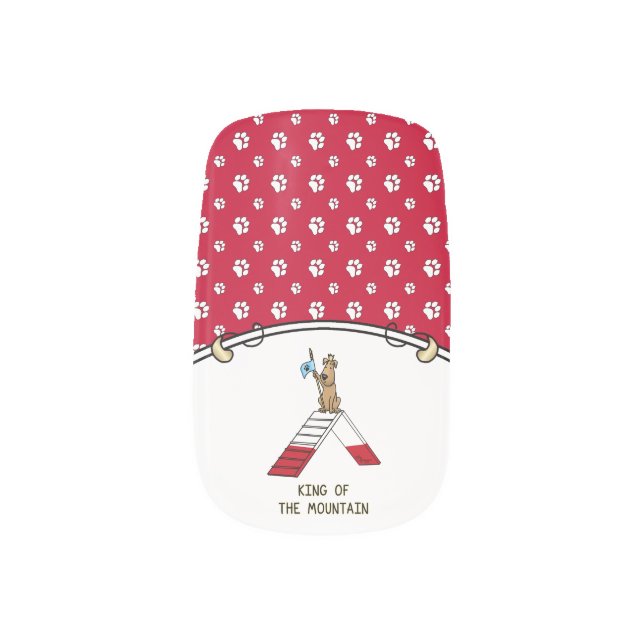 King of the Mountain Dog Agility Design Minx Nail Art (Left Thumb)