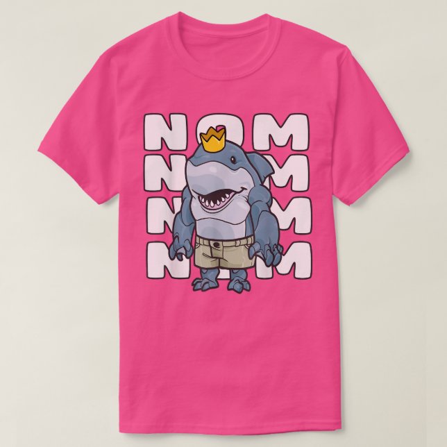 King of the Ocean Hungry Shark Baby Nom Nom Summer T-Shirt (Design Front)