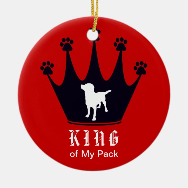 King of the Pack Ceramic Ornament (Front)