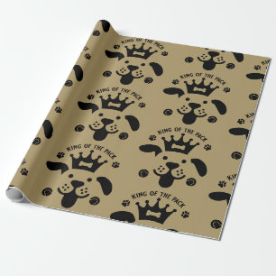 King Of The Pack Dog Themed Gift Wrapping Paper