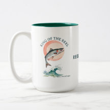 King of the Reel Salmon Fishing Two Tone Mug