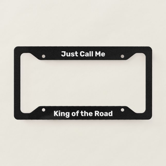 King of the Road Black License Plate Frame (Front)
