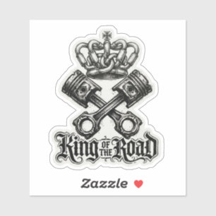 King Of The Road Crowned Piston Sticker