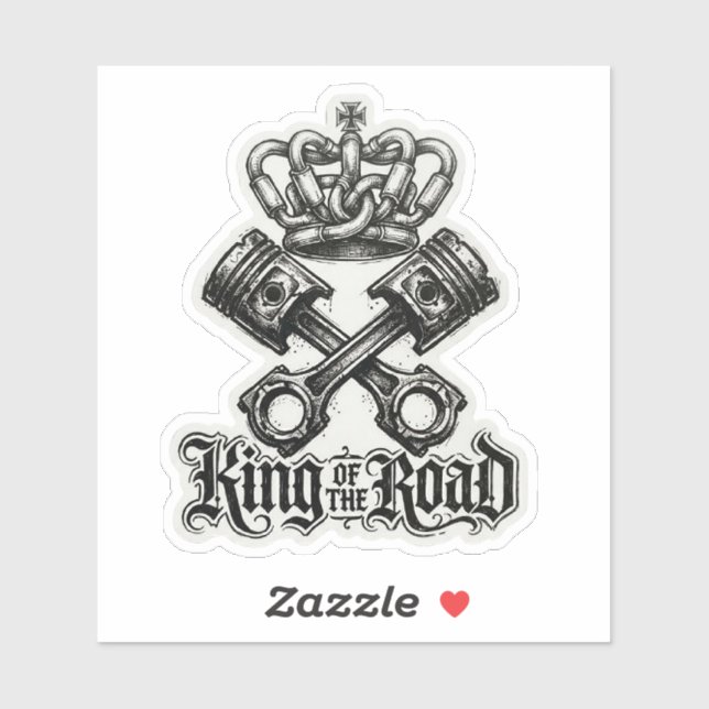 King Of The Road Crowned Piston Sticker (Sheet)