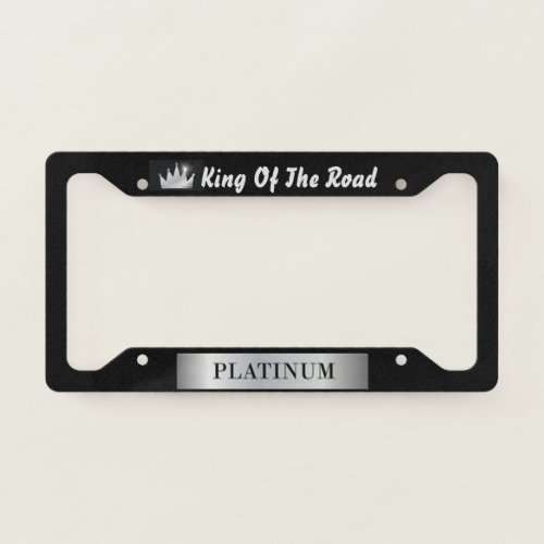 King Of The Road Platinum Black License Plate Frame