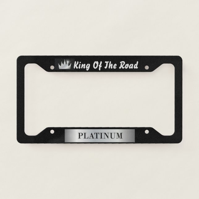 King Of The Road Platinum Black License Plate Frame (Front)