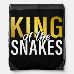 King of the Snakes Dad Snake Lover  Drawstring Bag