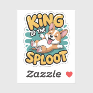 King of the Sploot Funny Dog Lying Pose Gift Sticker