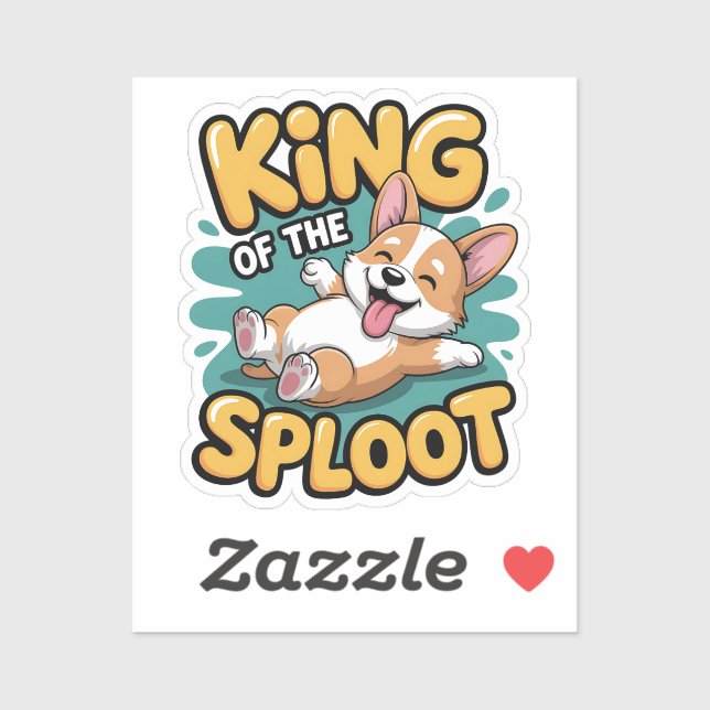 King of the Sploot Funny Dog Lying Pose Gift Sticker (Sheet)