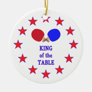 King of the Table Ping Pong Ceramic Ornament